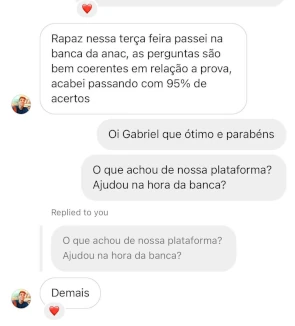 Depoimento de aluno aprovado
