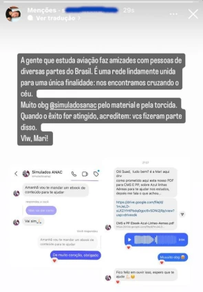 Depoimento de aluno aprovado