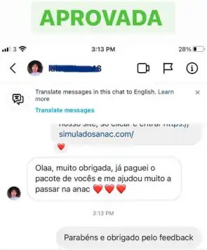 Depoimento de aluno aprovado