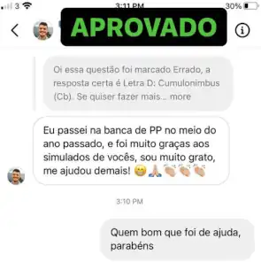 Depoimento de aluno aprovado