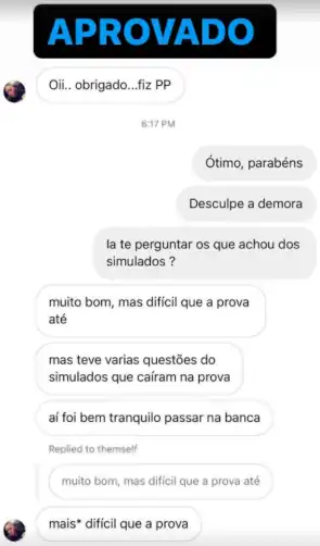 Depoimento de aluno aprovado